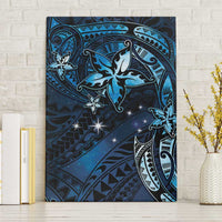 Hawaii Makahiki Season Canvas Wall Art Floral Tribal Tattoo Blue Galaxy
