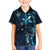 Hawaii Makahiki Season Family Matching Long Sleeve Bodycon Dress and Hawaiian Shirt Floral Tribal Tattoo Blue Galaxy