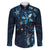 Hawaii Makahiki Season Family Matching Puletasi and Hawaiian Shirt Floral Tribal Tattoo Blue Galaxy