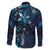 Hawaii Makahiki Season Family Matching Puletasi and Hawaiian Shirt Floral Tribal Tattoo Blue Galaxy