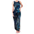 Hawaii Makahiki Season Family Matching Tank Maxi Dress and Hawaiian Shirt Floral Tribal Tattoo Blue Galaxy