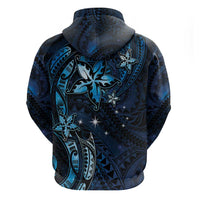 Hawaii Makahiki Season Hoodie Floral Tribal Tattoo Blue Galaxy