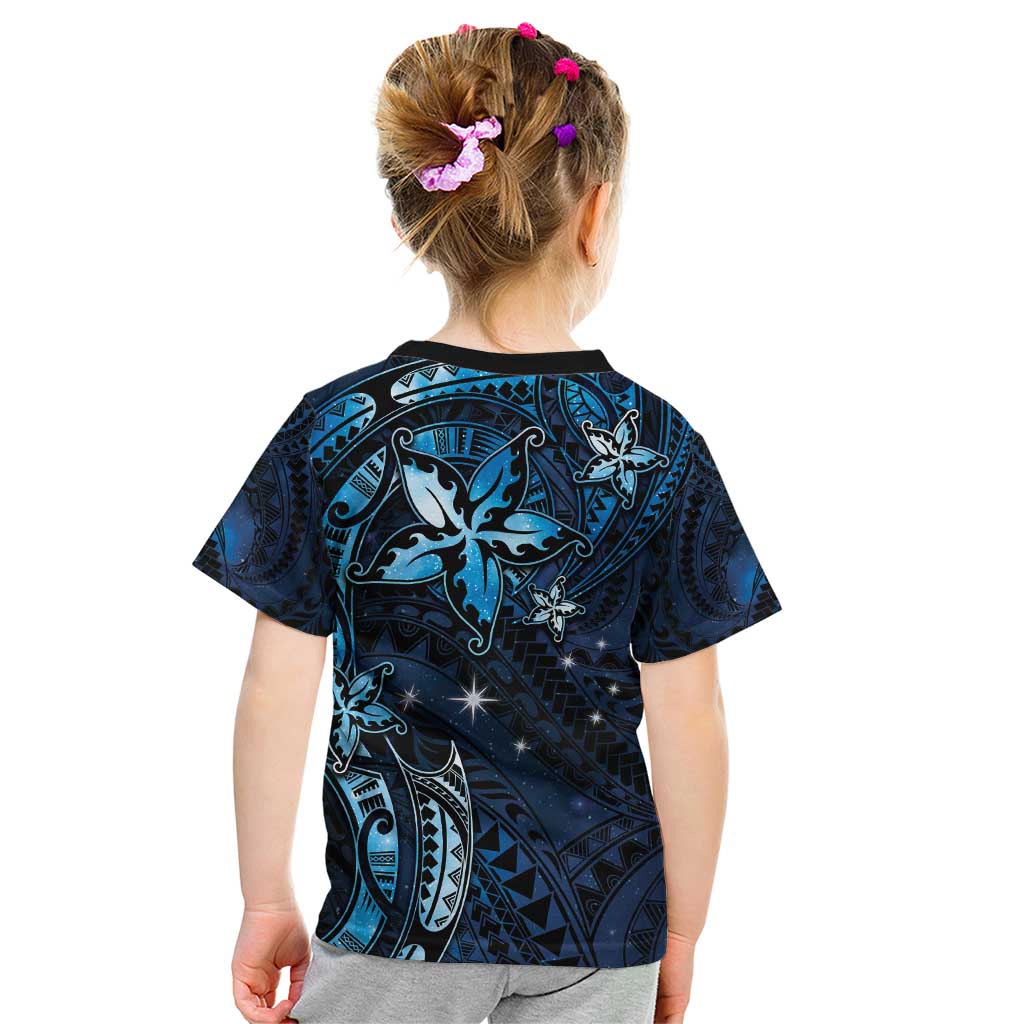 Hawaii Makahiki Season Kid T Shirt Floral Tribal Tattoo Blue Galaxy