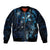 Hawaii Makahiki Season Sleeve Zip Bomber Jacket Floral Tribal Tattoo Blue Galaxy