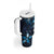 Hawaii Makahiki Season Tumbler With Handle Floral Tribal Tattoo Blue Galaxy