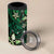 Hawaii Makahiki Season 4 in 1 Can Cooler Tumbler Floral Tribal Tattoo Green Galaxy