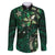 Hawaii Makahiki Season Family Matching Puletasi and Hawaiian Shirt Floral Tribal Tattoo Green Galaxy