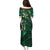 Hawaii Makahiki Season Family Matching Puletasi and Hawaiian Shirt Floral Tribal Tattoo Green Galaxy