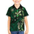 Hawaii Makahiki Season Family Matching Puletasi and Hawaiian Shirt Floral Tribal Tattoo Green Galaxy
