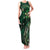 Hawaii Makahiki Season Family Matching Tank Maxi Dress and Hawaiian Shirt Floral Tribal Tattoo Green Galaxy