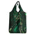 Hawaii Makahiki Season Grocery Bag Floral Tribal Tattoo Green Galaxy