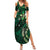 Hawaii Makahiki Season Summer Maxi Dress Floral Tribal Tattoo Green Galaxy