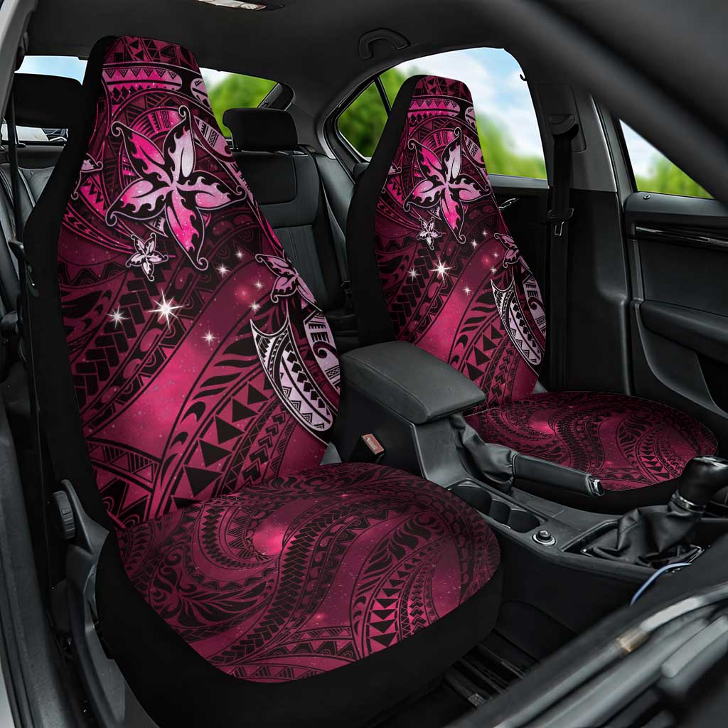 Hawaii Makahiki Season Car Seat Cover Floral Tribal Tattoo Pink Galaxy