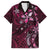 Hawaii Makahiki Season Family Matching Puletasi and Hawaiian Shirt Floral Tribal Tattoo Pink Galaxy