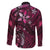 Hawaii Makahiki Season Family Matching Puletasi and Hawaiian Shirt Floral Tribal Tattoo Pink Galaxy