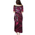 Hawaii Makahiki Season Family Matching Puletasi and Hawaiian Shirt Floral Tribal Tattoo Pink Galaxy