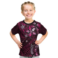 Hawaii Makahiki Season Kid T Shirt Floral Tribal Tattoo Pink Galaxy