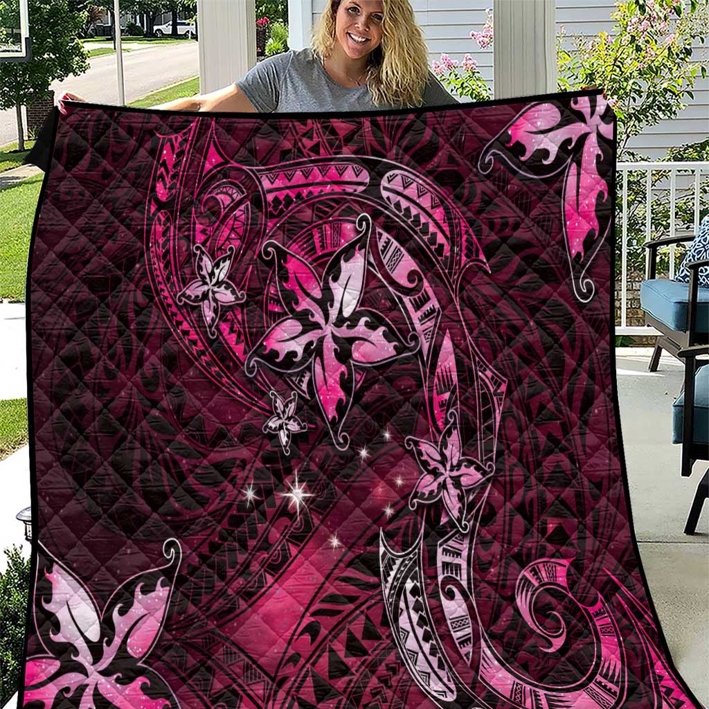 Hawaii Makahiki Season Quilt Floral Tribal Tattoo Pink Galaxy