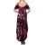 Hawaii Makahiki Season Summer Maxi Dress Floral Tribal Tattoo Pink Galaxy