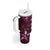 Hawaii Makahiki Season Tumbler With Handle Floral Tribal Tattoo Pink Galaxy