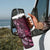 Hawaii Makahiki Season Tumbler With Handle Floral Tribal Tattoo Pink Galaxy