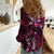 Hawaii Makahiki Season Women Casual Shirt Floral Tribal Tattoo Pink Galaxy