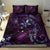 Hawaii Makahiki Season Bedding Set Floral Tribal Tattoo Purple Galaxy