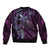 Hawaii Makahiki Season Bomber Jacket Floral Tribal Tattoo Purple Galaxy