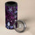 Hawaii Makahiki Season 4 in 1 Can Cooler Tumbler Floral Tribal Tattoo Purple Galaxy