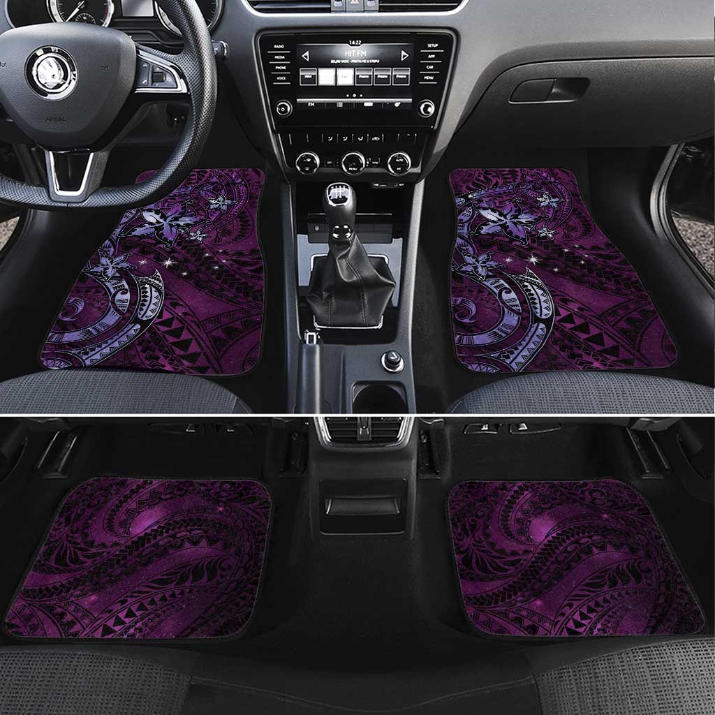 Hawaii Makahiki Season Car Mats Floral Tribal Tattoo Purple Galaxy