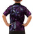 Hawaii Makahiki Season Family Matching Puletasi and Hawaiian Shirt Floral Tribal Tattoo Purple Galaxy