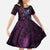 Hawaii Makahiki Season Family Matching Puletasi and Hawaiian Shirt Floral Tribal Tattoo Purple Galaxy