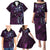 Hawaii Makahiki Season Family Matching Puletasi and Hawaiian Shirt Floral Tribal Tattoo Purple Galaxy