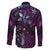 Hawaii Makahiki Season Family Matching Puletasi and Hawaiian Shirt Floral Tribal Tattoo Purple Galaxy