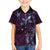 Hawaii Makahiki Season Family Matching Puletasi and Hawaiian Shirt Floral Tribal Tattoo Purple Galaxy
