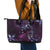 Hawaii Makahiki Season Leather Tote Bag Floral Tribal Tattoo Purple Galaxy