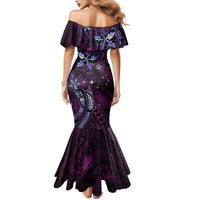 Hawaii Makahiki Season Mermaid Dress Floral Tribal Tattoo Purple Galaxy LT05 - Polynesian Pride