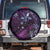 Hawaii Makahiki Season Spare Tire Cover Floral Tribal Tattoo Purple Galaxy