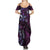 Hawaii Makahiki Season Summer Maxi Dress Floral Tribal Tattoo Purple Galaxy