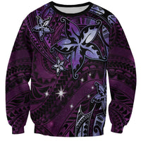 Hawaii Makahiki Season Sweatshirt Floral Tribal Tattoo Purple Galaxy