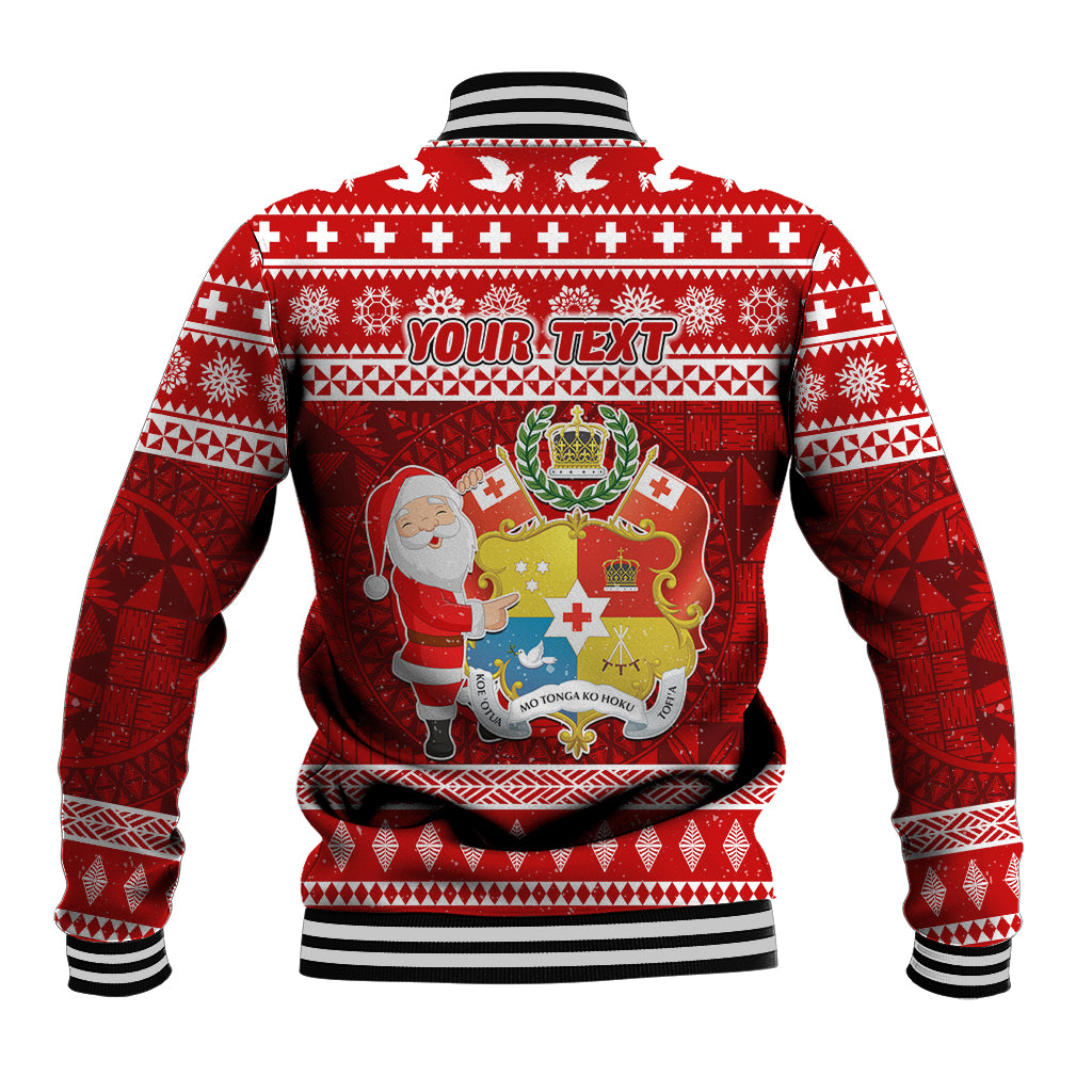 Personalized Tonga Christmas Baseball Jacket Kilisimasi Fiefia Santas Coat Of Arms LT05 - Polynesian Pride