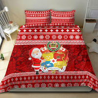 Tonga Christmas Bedding Set Kilisimasi Fiefia Santas Coat Of Arms LT05 - Polynesian Pride