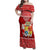 Personalized Tonga Christmas Family Matching Off Shoulder Maxi Dress and Hawaiian Shirt Kilisimasi Fiefia Santas Coat Of Arms LT05 Mom's Dress Red - Polynesian Pride