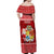 Personalized Tonga Christmas Off Shoulder Maxi Dress Kilisimasi Fiefia Santas Coat Of Arms LT05 - Polynesian Pride