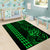 Hawaii Hauoli Makahiki Hou Area Rug Lono Hawaiian God Kakau Polynesian Tribal Green LT05 - Polynesian Pride