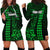 Personalized Hawaii Hauoli Makahiki Hou Hoodie Dress Lono Hawaiian God Kakau Polynesian Tribal Green LT05 - Polynesian Pride