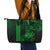 Hawaii Hauoli Makahiki Hou Leather Tote Bag Lono Hawaiian God Kakau Polynesian Tribal Green LT05 - Polynesian Pride