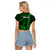 Personalized Hawaii Hauoli Makahiki Hou Raglan Cropped T Shirt Lono Hawaiian God Kakau Polynesian Tribal Green LT05 - Polynesian Pride