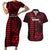 Personalized Hawaii Hauoli Makahiki Hou Couples Matching Short Sleeve Bodycon Dress and Hawaiian Shirt Lono Hawaiian God Kakau Polynesian Tribal Red LT05 Red - Polynesian Pride