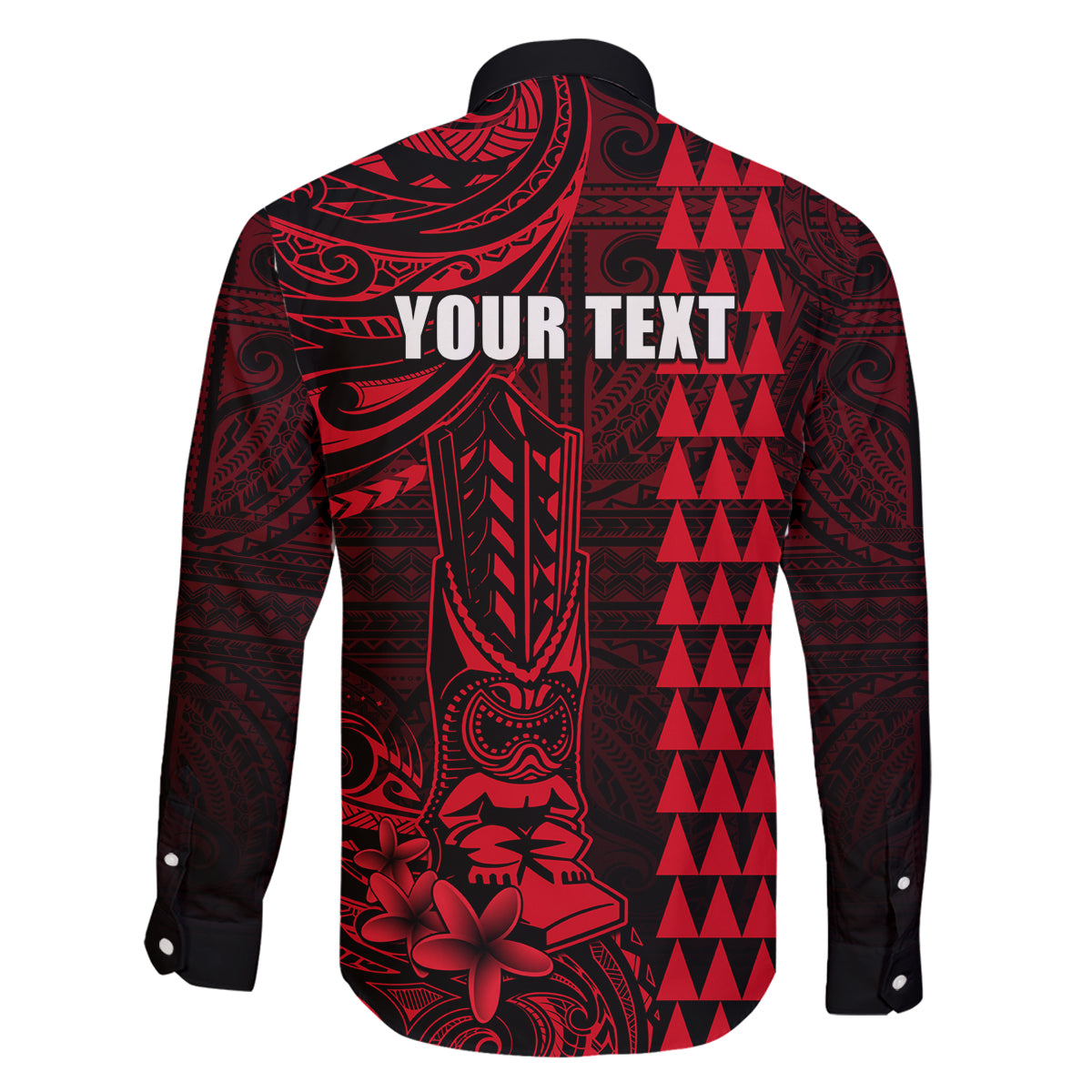 Personalized Hawaii Hauoli Makahiki Hou Family Matching Long Sleeve Bodycon Dress and Hawaiian Shirt Lono Hawaiian God Kakau Polynesian Tribal Red LT05 - Polynesian Pride
